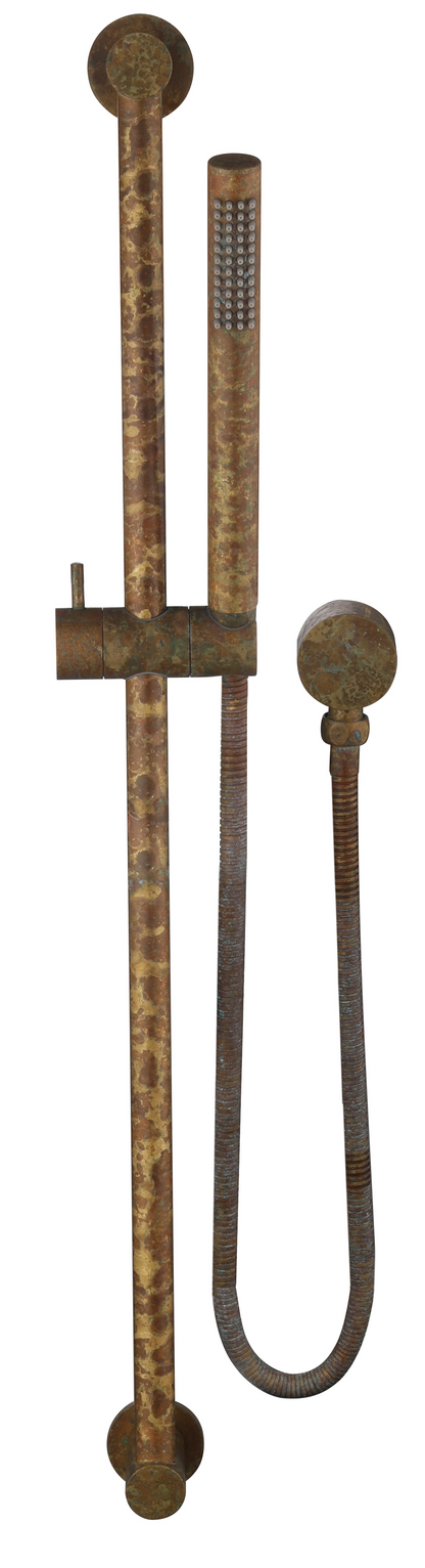 Mica Shower Head on Rail Round - Living Brass