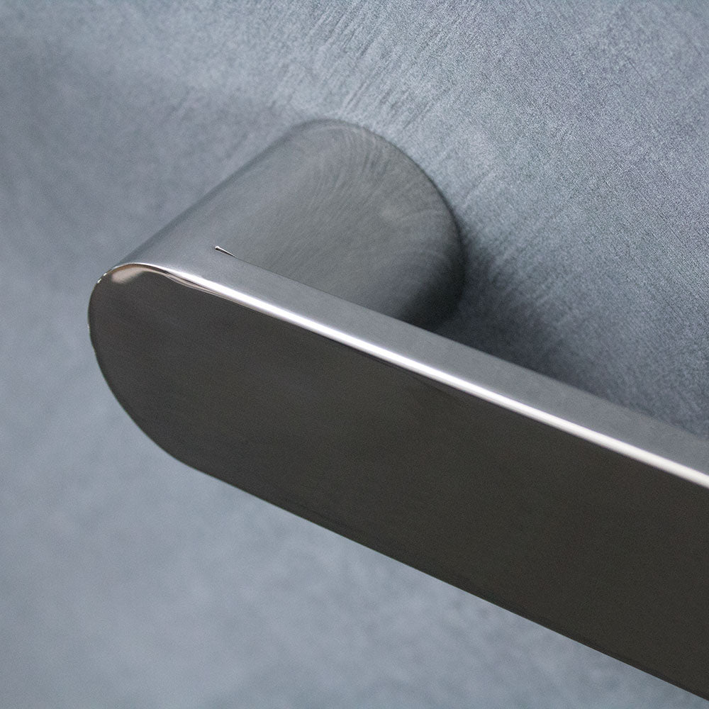Radiant Polished 800mm NON-HEATED Squ/Rnd Single Bar Towel Rail