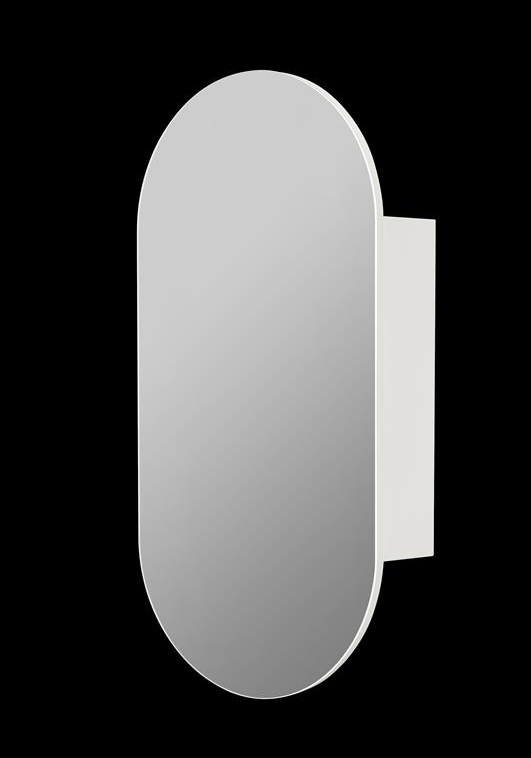450mmx900mm Olivia Oval Shaving Cabinet - Matte White