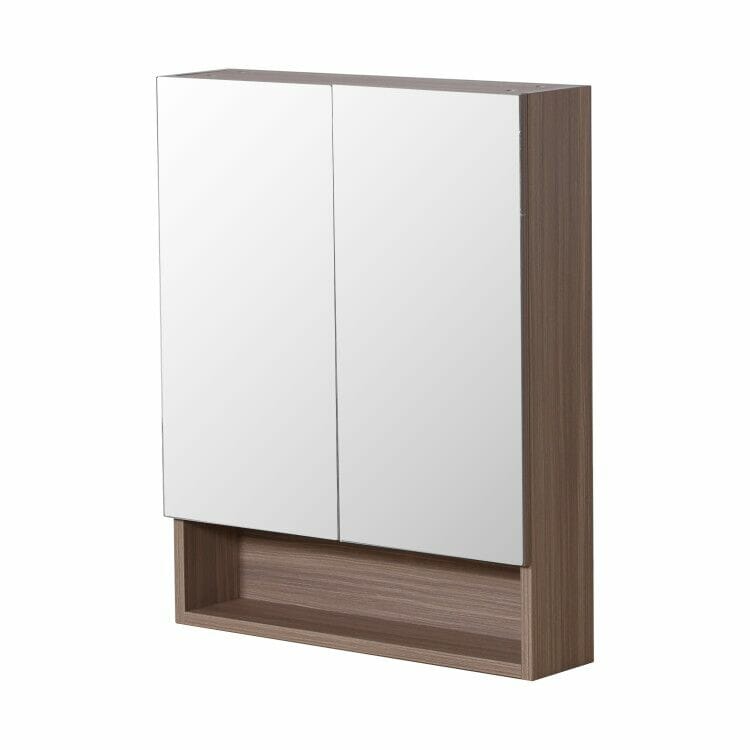 Stella Walnut   Shaving Cabinet - Double Doors - Oak - 600mm