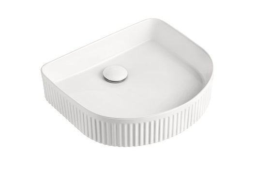 Arch Fluted Above Counter Basin Gloss White