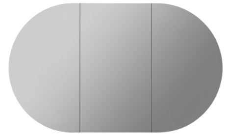 1500mmx800mm Olivia Oval Shaving Cabinet - Matte Black