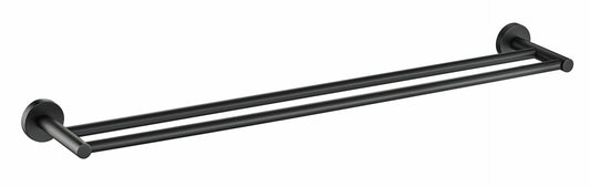 Otus Round Double Towel Rail 750mm - Matt Black