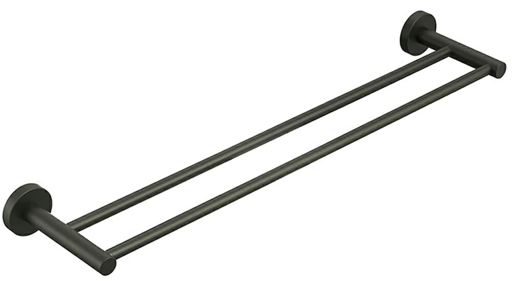 Otus Round Double Towel Rail 600mm - Gunmetal