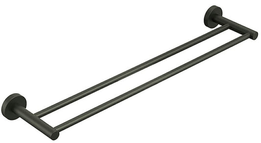 Otus Round Double Towel Rail 600mm - Gunmetal