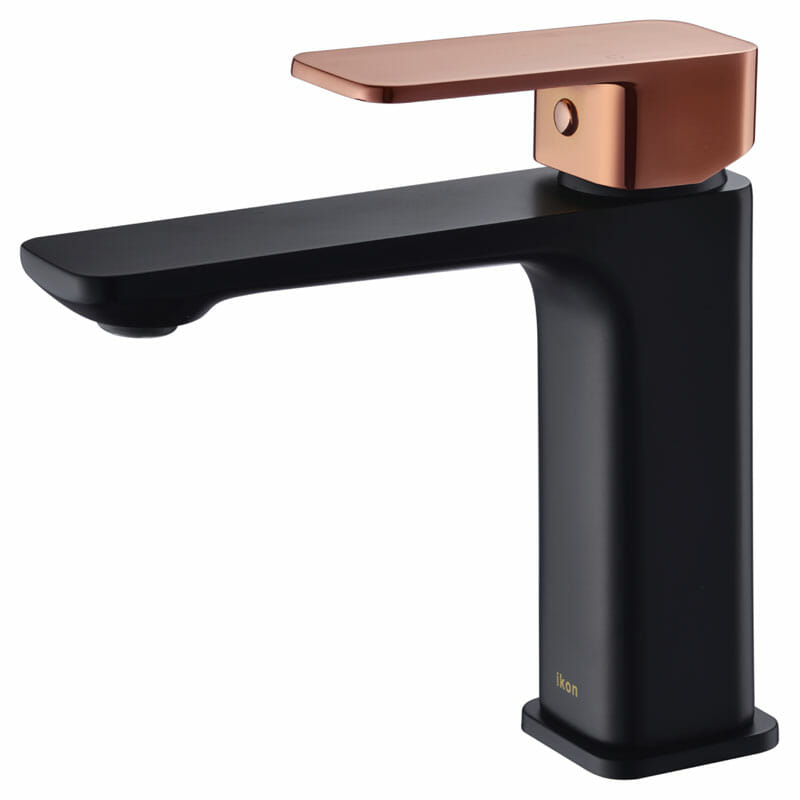 Seto Matte black and rose gold Basin Mixer