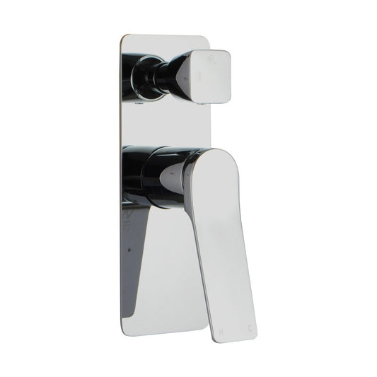 RUSHY Series Square Chrome Wall Mixer With Diverter