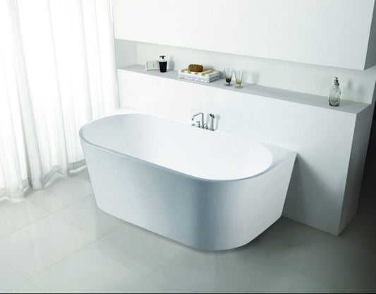 1400mm Elivia Back to Wall Bathtub - Matte White