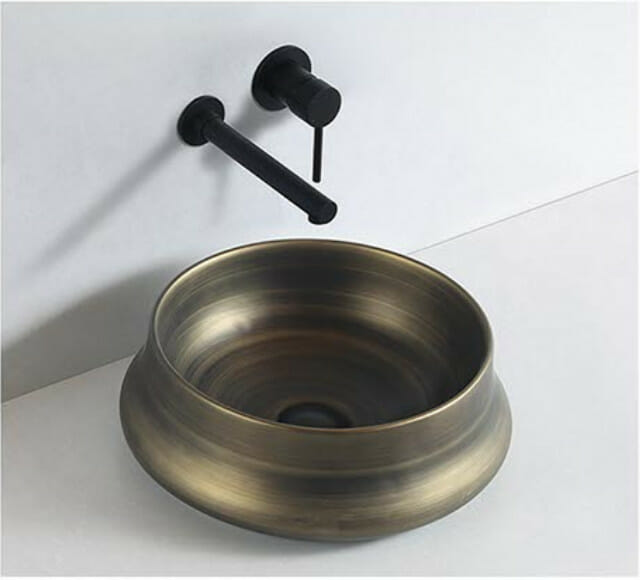 Rustic Gold Round Basin  -  400 x 400 x   140mm