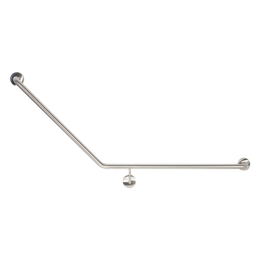 32mm Grab Rail 32mm Toilet Grab Rail 45 Degree  * Right Hand 45 Degree with Underslung AS1428.1 Compliant  * Size: RH 870mm x 700mm * Colour: Satin
