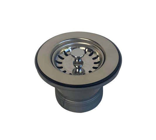 50x50 Polished Stainless Steel Basket Waste & Long Bolt