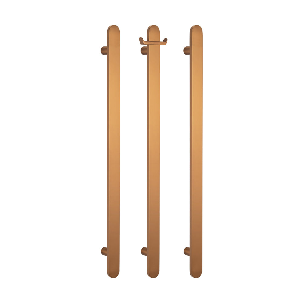 Radiant Brushed Bronze Flat Profile Vertical 930mm NON-HEATED Single Bar Towel Rail