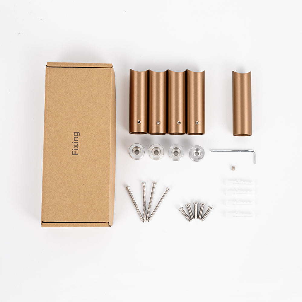 Radiant Full set brushed bronze round 80mm brackets & fixings