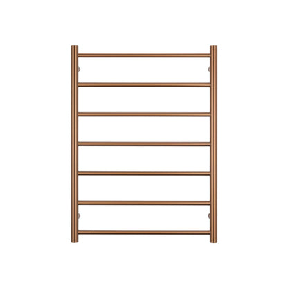 Radiant Brushed Bronze 600 x 800mm Round HEATED Towel Rail LEFT