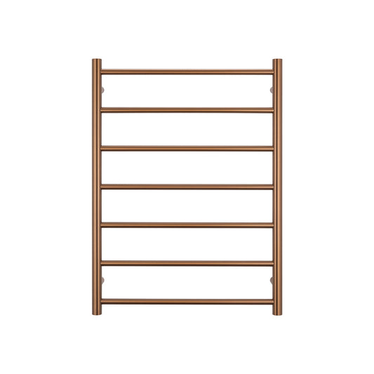 Radiant Brushed Bronze 600 x 800mm Round HEATED Towel Rail LEFT