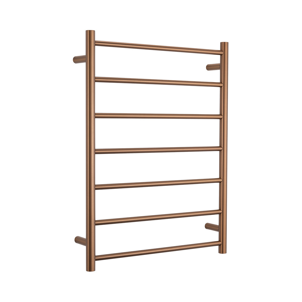Radiant Brushed Bronze 600 x 800mm Round HEATED Towel Rail LEFT