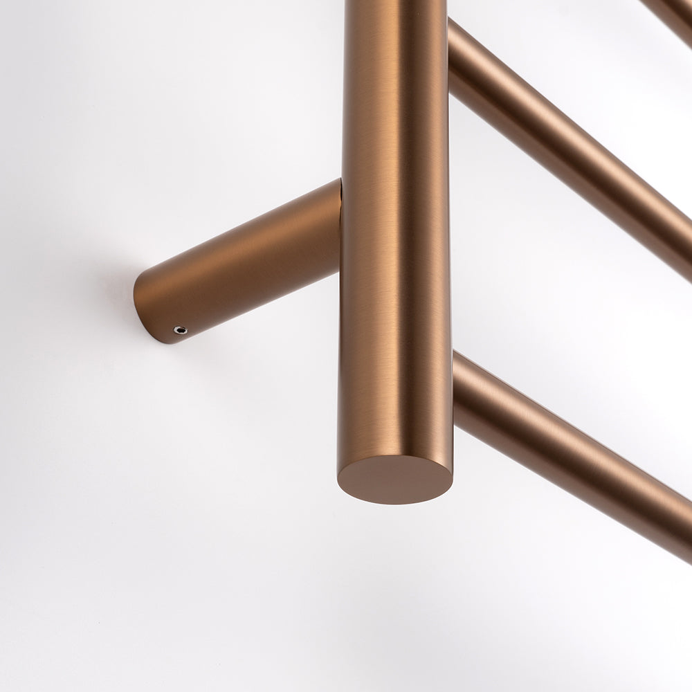 Radiant Brushed Bronze 600 x 800mm Round HEATED Towel Rail LEFT