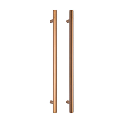 Radiant Vertical Single HEATED Towel Bar 40mm X 950mm Brushed Bronze