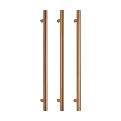 Radiant Vertical Single HEATED Towel Bar 40mm X 950mm Brushed Bronze