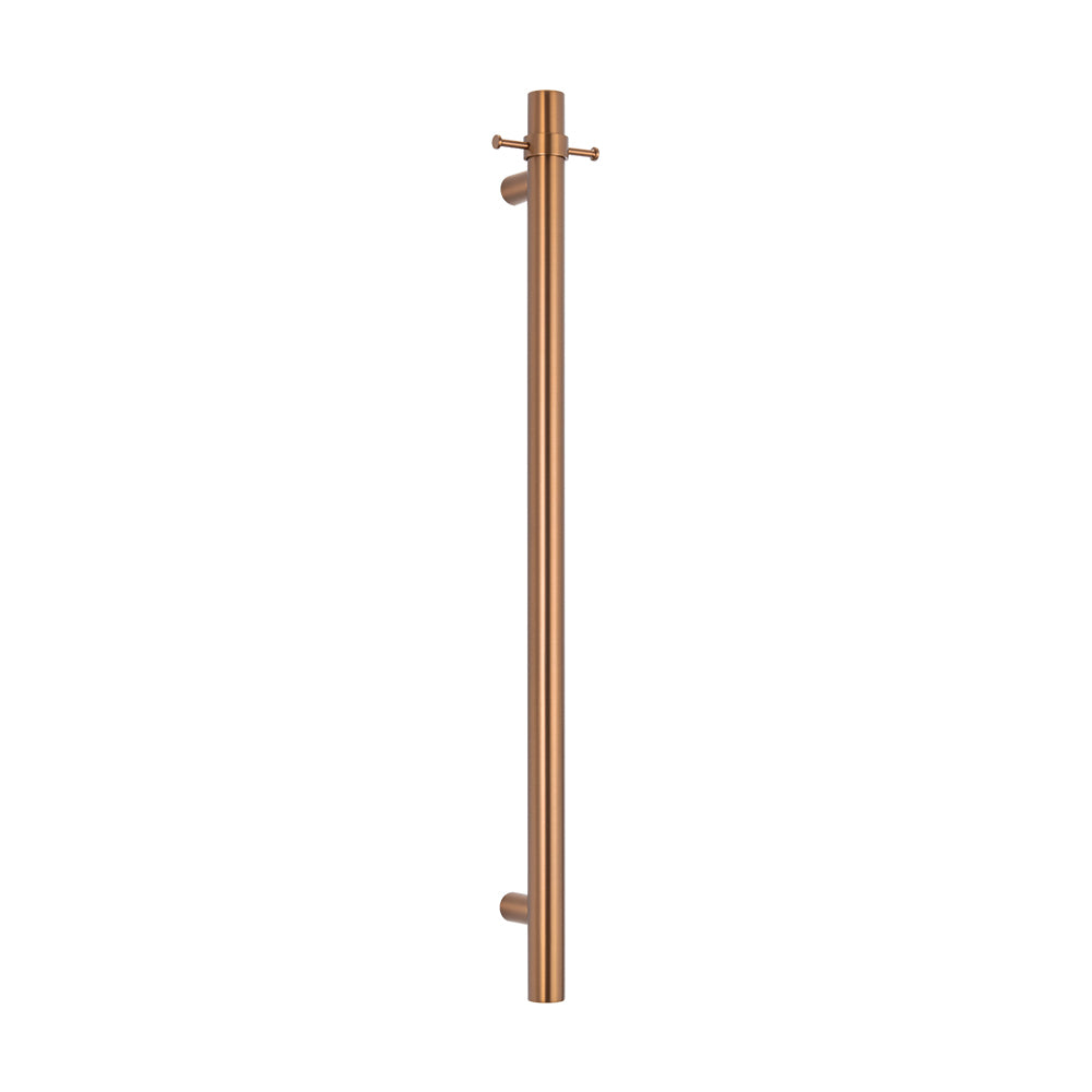 Radiant Vertical Single HEATED Towel Bar 40mm X 950mm Brushed Bronze