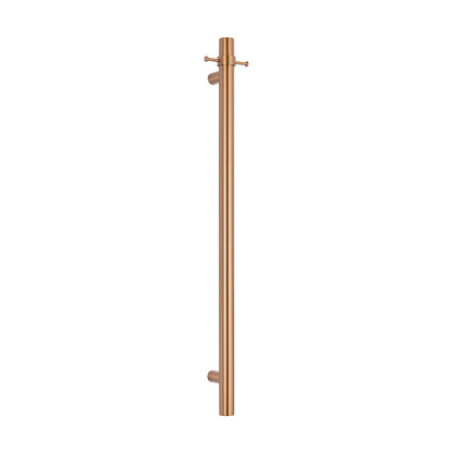 Radiant Brushed Bronze Vertical 950mm Round NON-HEATED Single Bar Towel Rail
