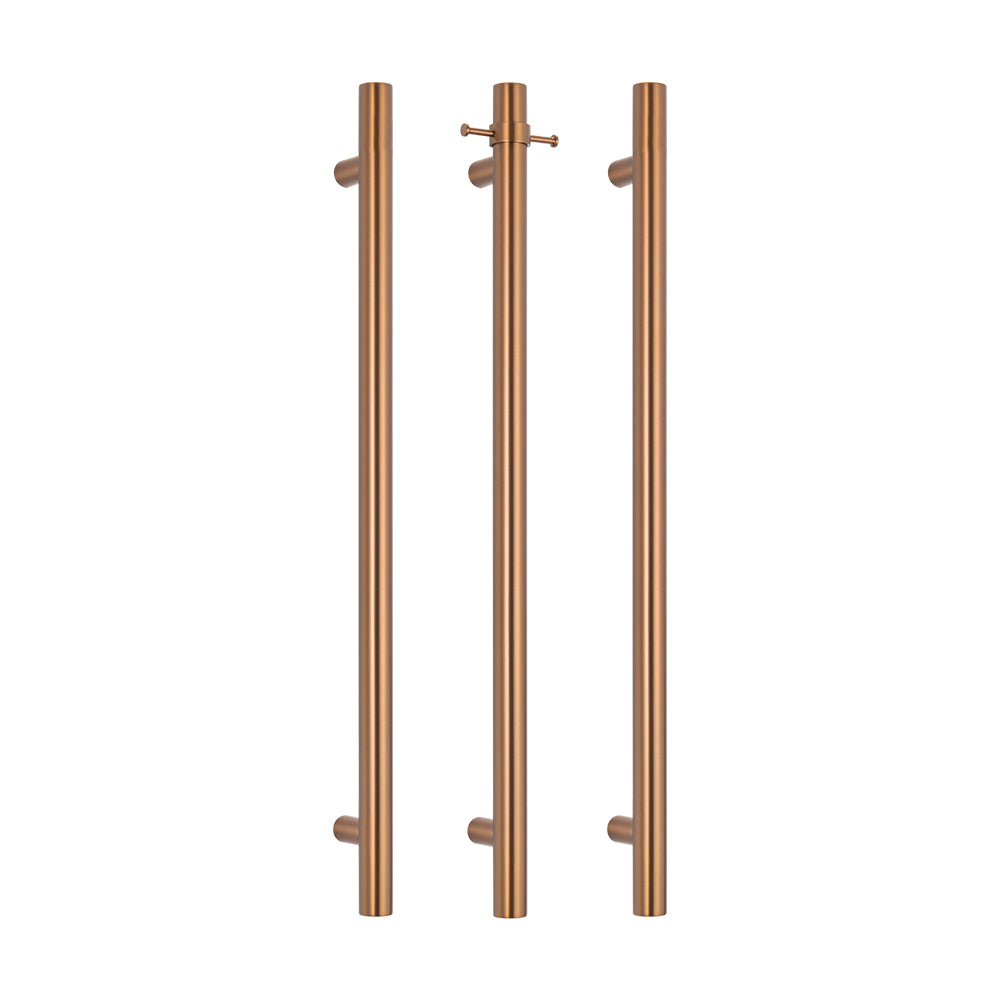 Radiant Vertical Single HEATED Towel Bar 40mm X 950mm Brushed Bronze