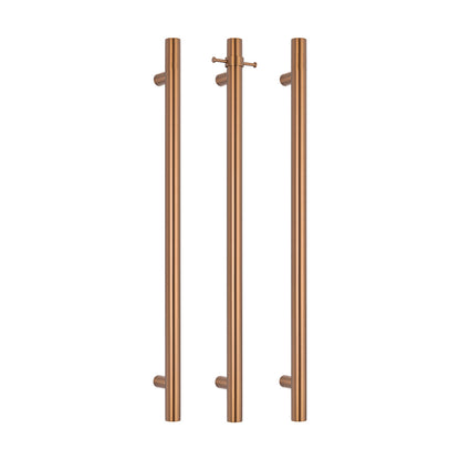 Radiant Vertical Single HEATED Towel Bar 40mm X 950mm Brushed Bronze