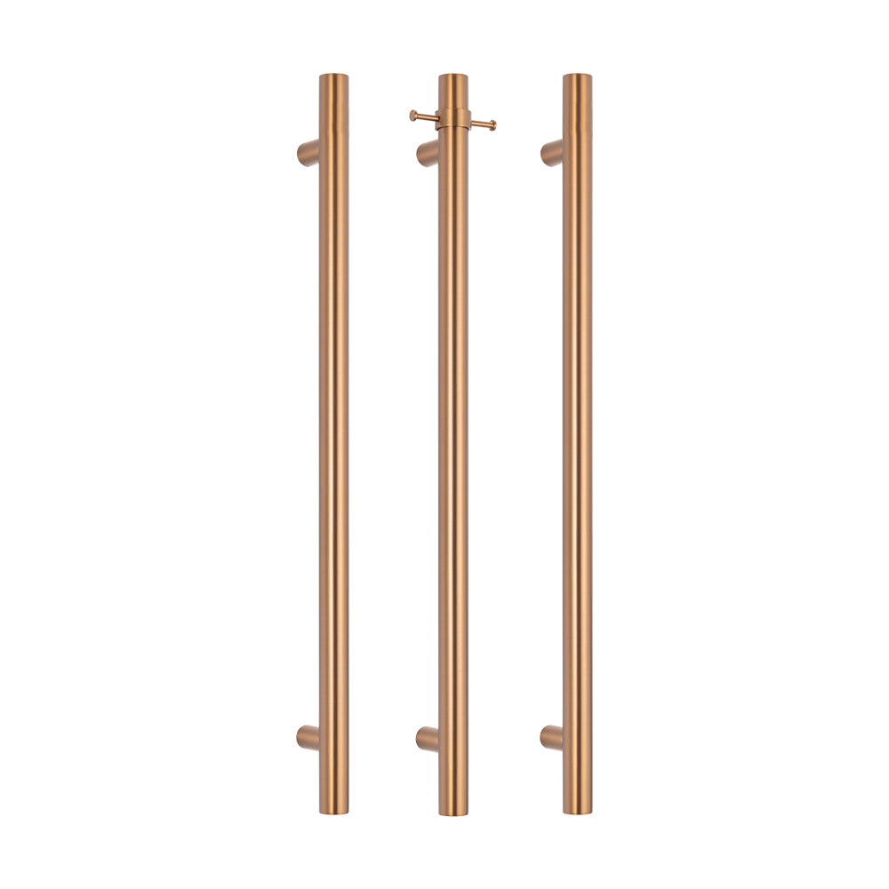 Radiant Brushed Bronze Vertical 950mm Round NON-HEATED Single Bar Towel Rail