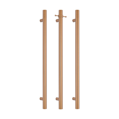 Radiant Brushed Bronze Vertical 950mm Round NON-HEATED Single Bar Towel Rail