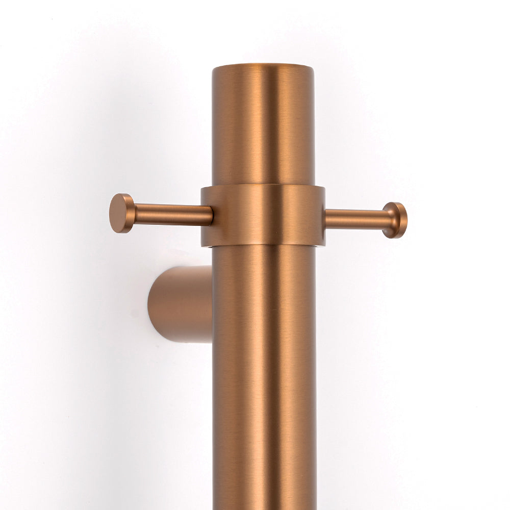 Radiant Vertical Single HEATED Towel Bar 40mm X 950mm Brushed Bronze