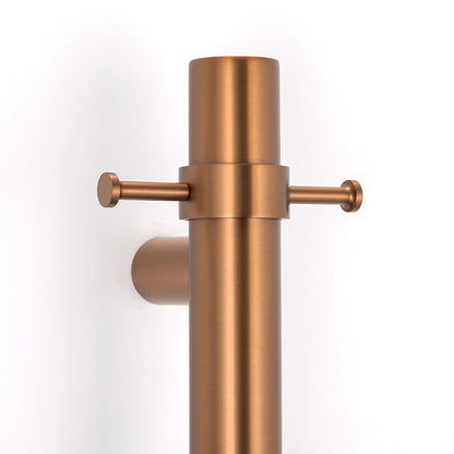 Radiant Vertical Single HEATED Towel Bar 40mm X 950mm Brushed Bronze