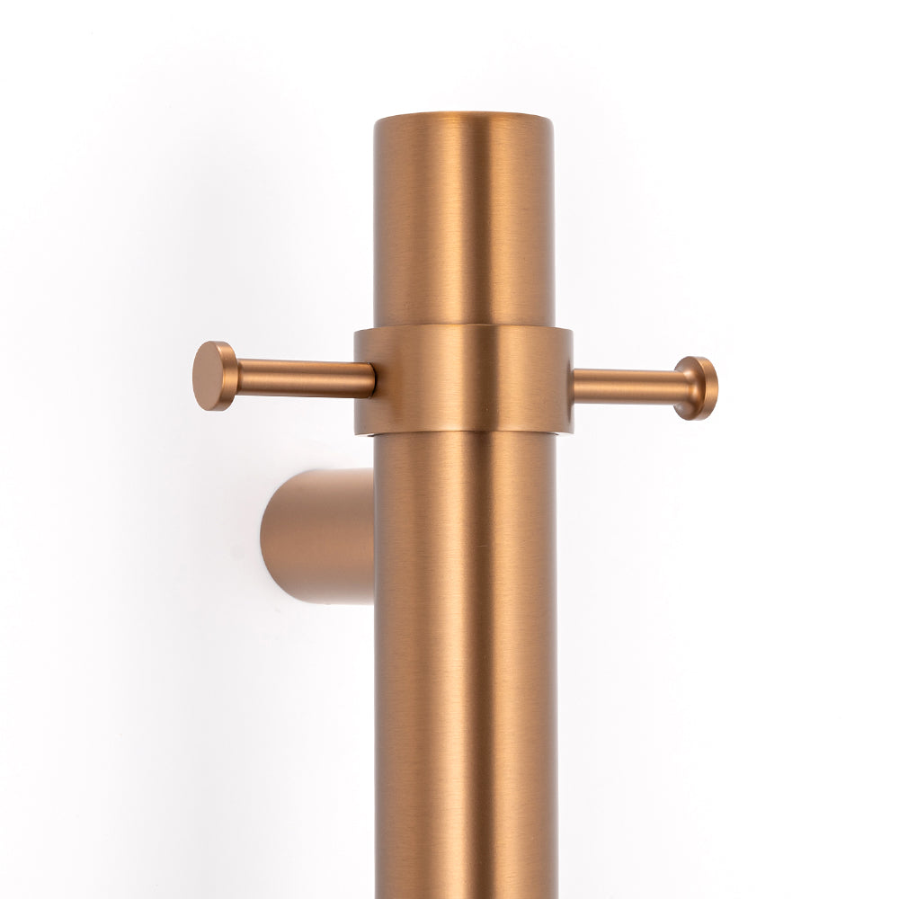 Radiant Vertical Towel Rail Hook for Vertical HEATED Bar Brushed Bronze