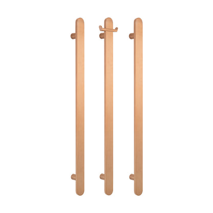 Radiant Brushed Copper Flat Profile Vertical 930mm NON-HEATED Single Bar Towel Rail