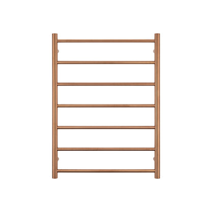 Radiant Brushed Copper 600 x 800mm Round HEATED Towel Rail Right