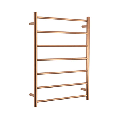 Radiant Brushed Copper 600 x 800mm Round HEATED Towel Rail Right