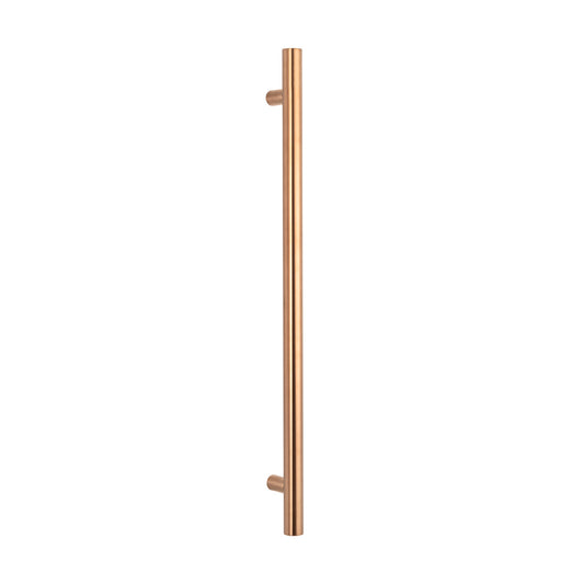 Radiant Brushed Copper Vertical 950mm Round NON-HEATED Single Bar Towel Rail