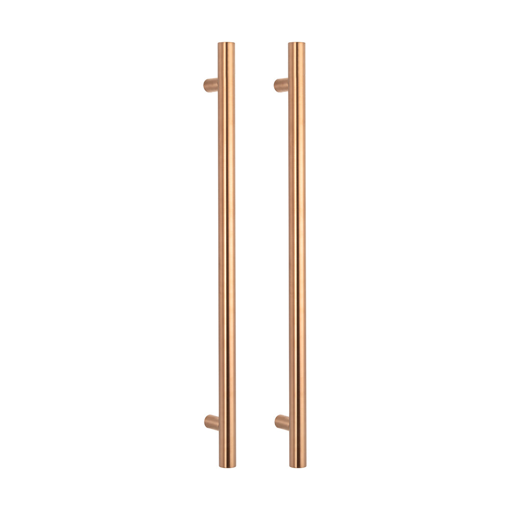 Radiant Vertical Single HEATED Towel Bar 40mm X 950mm Brushed Copper