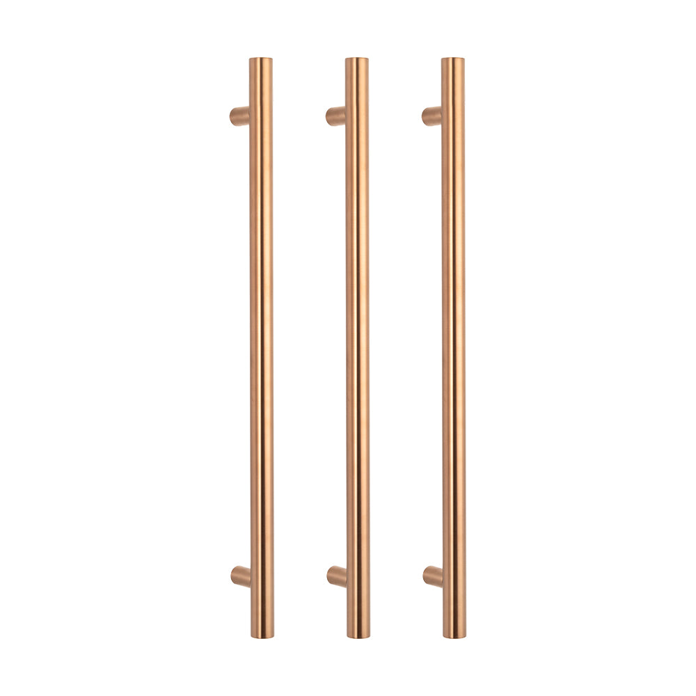 Radiant Brushed Copper Vertical 950mm Round NON-HEATED Single Bar Towel Rail