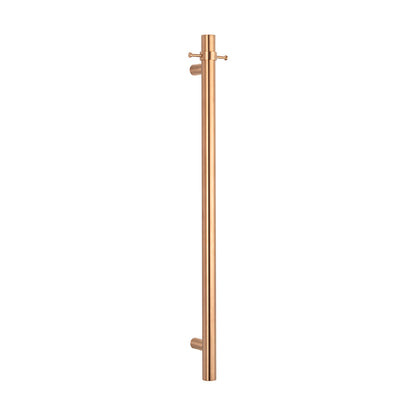 Radiant Vertical Single HEATED Towel Bar 40mm X 950mm Brushed Copper