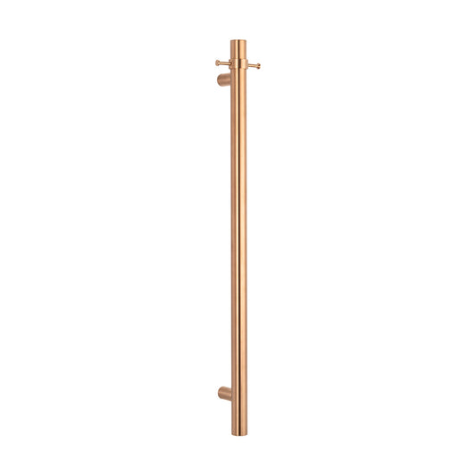 Radiant Vertical Towel Rail Hook for Vertical HEATED Bar Brushed Copper