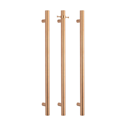 Radiant Vertical Single HEATED Towel Bar 40mm X 950mm Brushed Copper