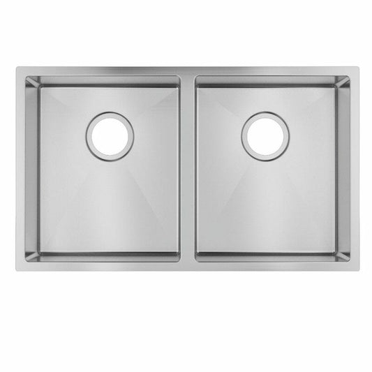 (C-770)Round Corner Chrome Stainless Steel Handmade Double Bowl Kitchen Sink 770*450*215mm