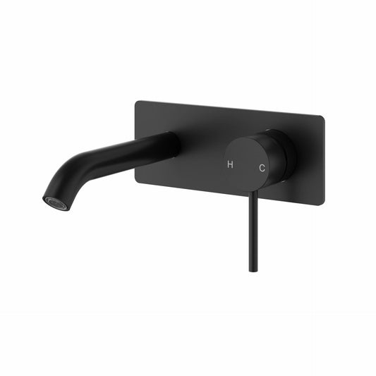 Otus Slimline Stainless Steel Wall Basin Mixer Trim Kits  - Matt Black