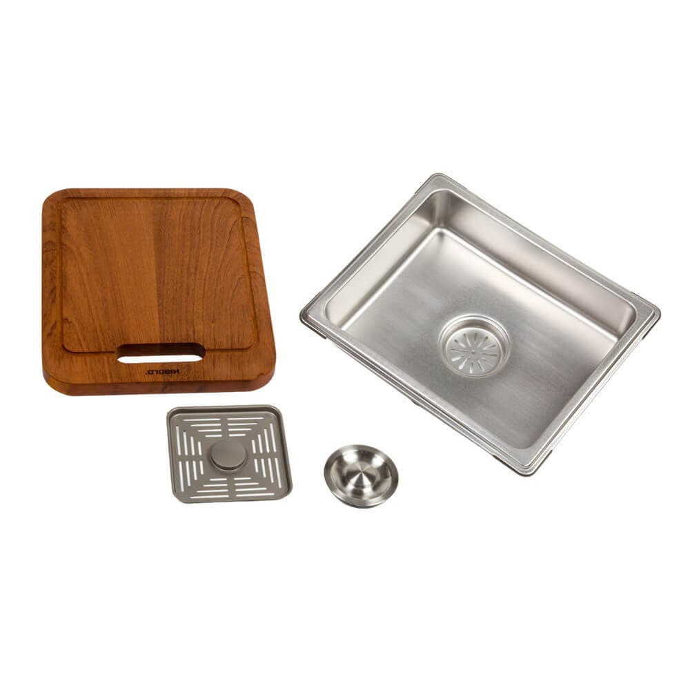 800mm Gun Metal Belle Luxe 2.0 Single Bowl Workstation Kitchen Sink - Dual Step - Nano Coated Stainless Steel Panel - Anti-Scratch