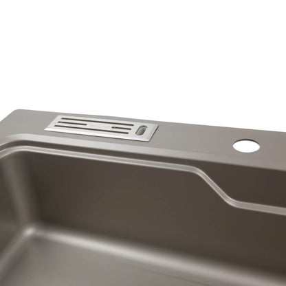 800mm Gun Metal Belle Luxe 2.0 Single Bowl Workstation Kitchen Sink - Dual Step - Nano Coated Stainless Steel Panel - Anti-Scratch