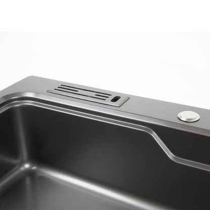 800mm Gun Metal Belle Luxe 2.0 Single Bowl Workstation Kitchen Sink - Dual Step - Nano Coated Stainless Steel Panel - Anti-Scratch
