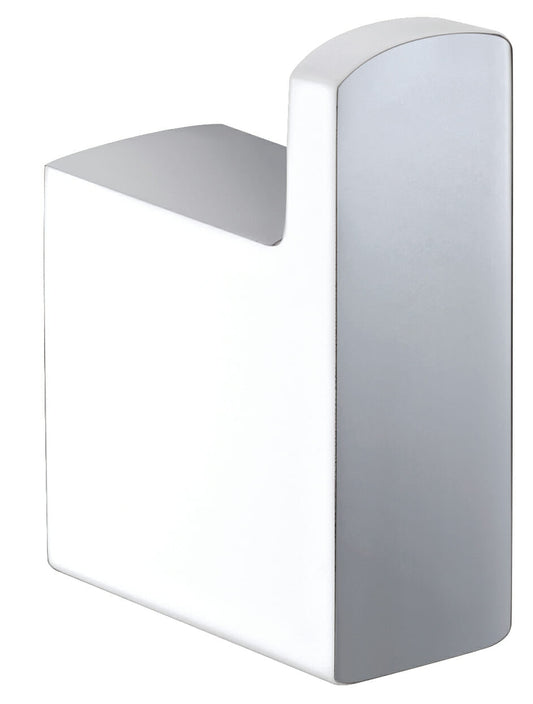 Eden Robe Hook - Chrome & White