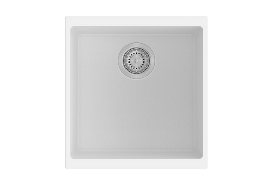 White Carysil Enigma N100M Granite Single Bowl Stone Kitchen Sink 430*460*200mm