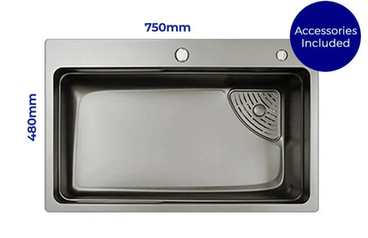 Belle Luxe 3.0 PRO Single Bowl Workstation Kitchen Sink -  750mm