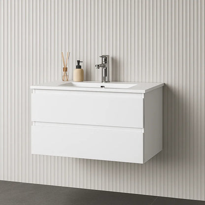 900mm Revive Slim Wall Hung Vanity PVC - Cabinet Only - Matte White